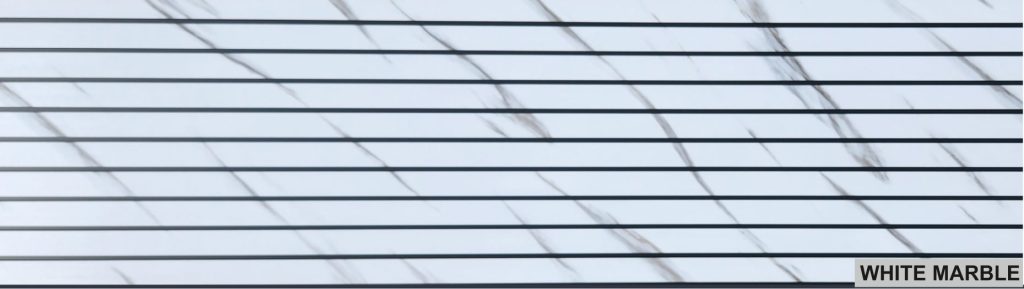PVC Fluted Indoor Paneling- White Marble