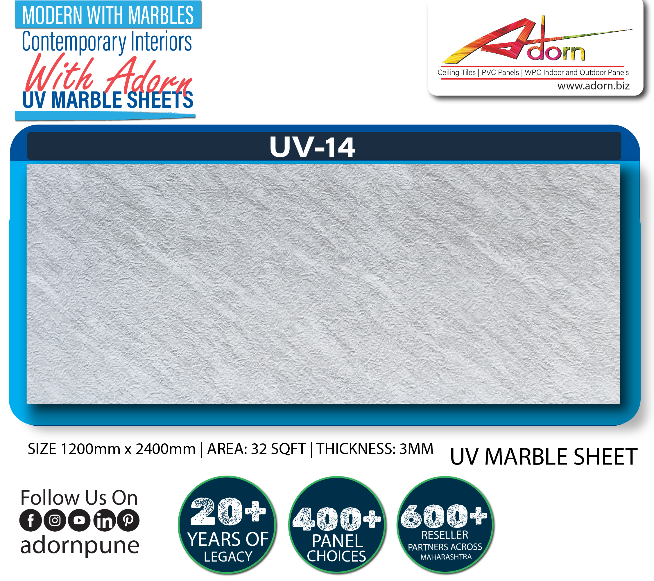 Adorn-Marble Sheet-UV14 UV sheets design near me, UV Sheets Design, UV Sheet Wall Designs for Living Room, UV Sheet Wall Design for Bedroom, UV Sheet Marble Design, UV Sheet Louvers Design, UV sheet price per square foot, Best UV design for, Adorn-Marble Sheet-UV14