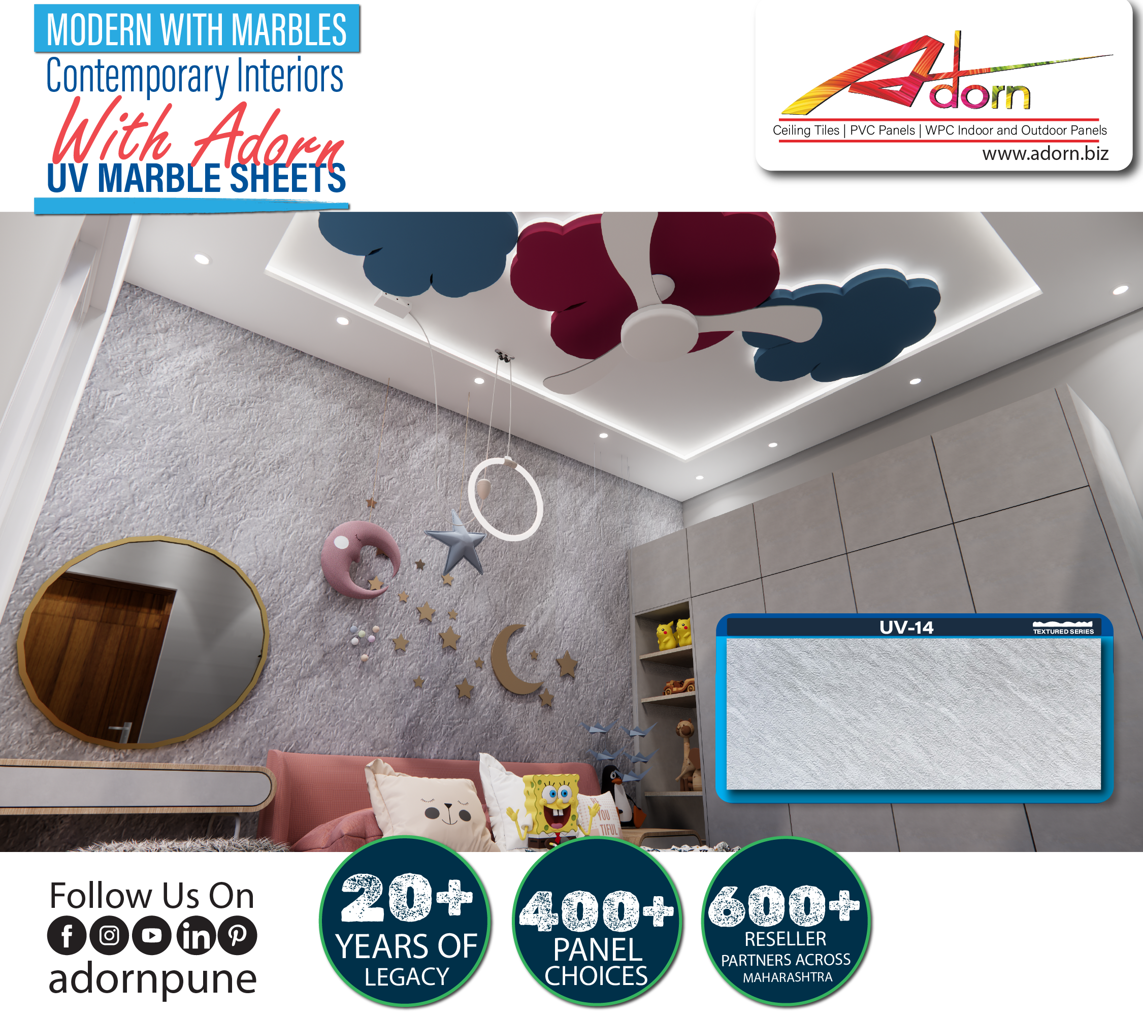 UV sheets design near me, UV Sheets Design, UV Sheet Wall Designs for Living Room, UV Sheet Wall Design for Bedroom, UV Sheet Marble Design, UV Sheet Louvers Design, UV sheet price per square foot, Best UV design for, Adorn-Marble Sheet-UV14, Adorn-Marble Sheet-UV14