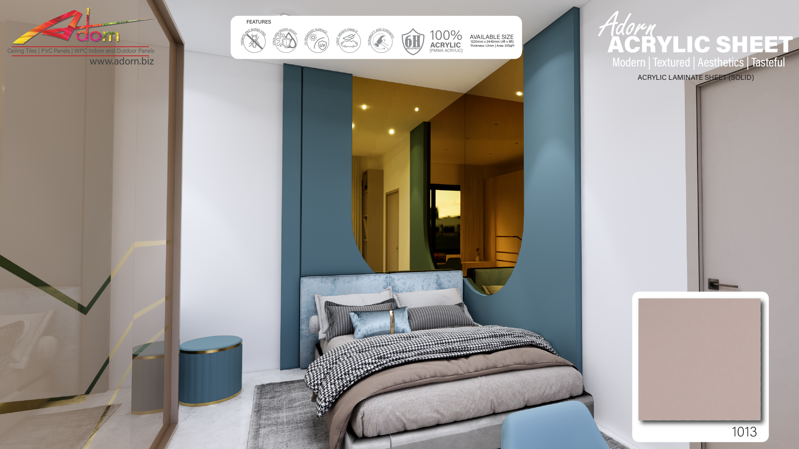 Bedrooom Closet Acrylic-1013 A Adorn Acrylic Sheet, Adorn Pune, acrylic pvc panel