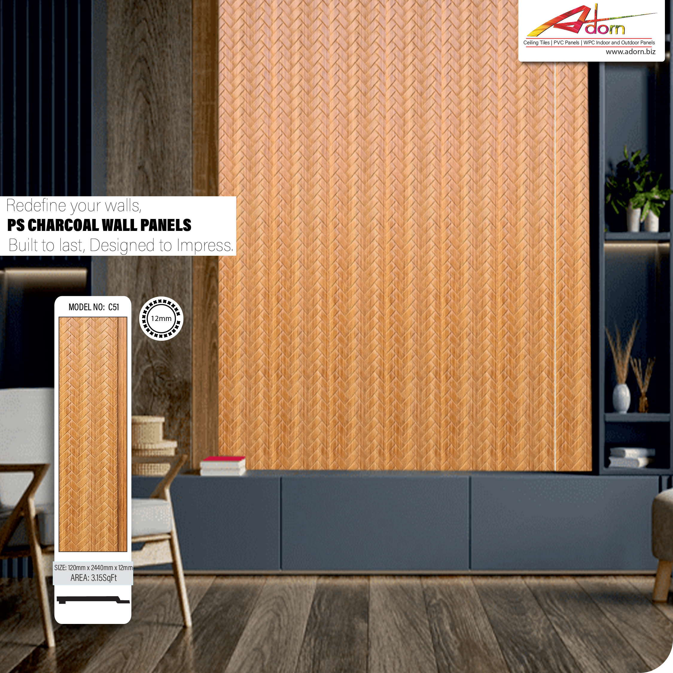 PS Charcoal Wall Panels – Elevate Your Interiors with Premium Quality
