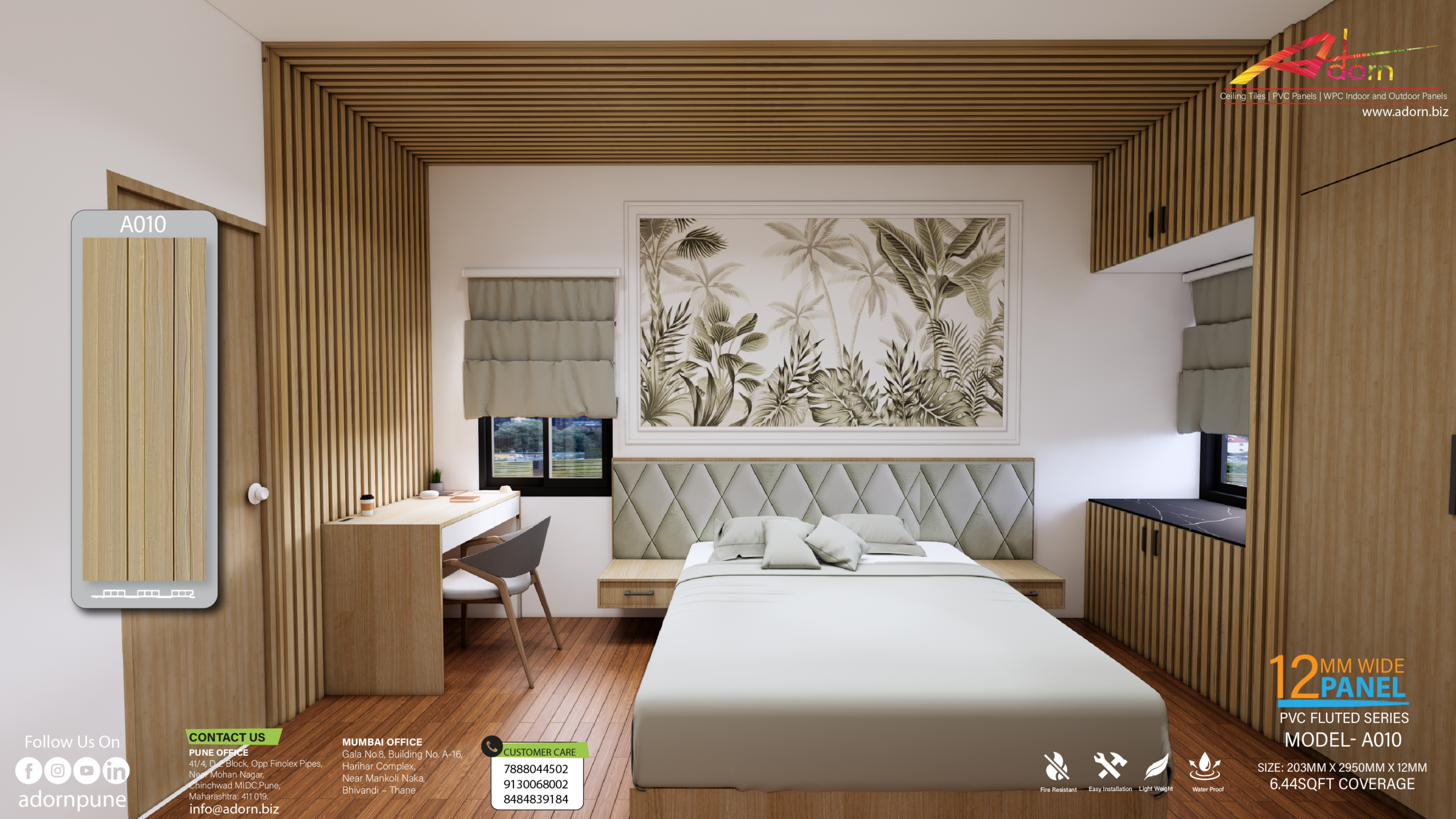 Using Adorn WPC Panel A010 for a studio apartment.