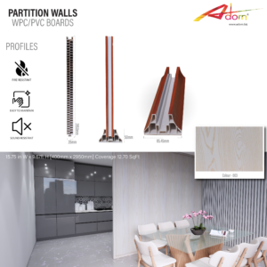 Adorn WPC Partition Board for interior wall and office partitions
